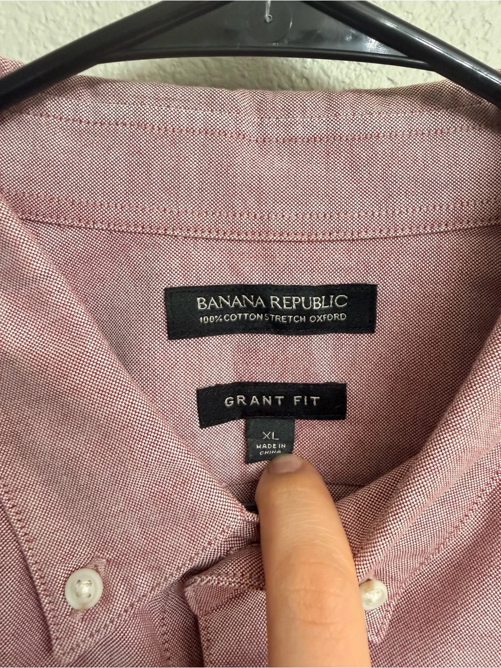 Banana Republic Men's Button-Down Shirt in Dusty Pink Grant Fit Size XL
